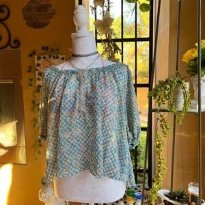 floral chiffon blouse boho pastel